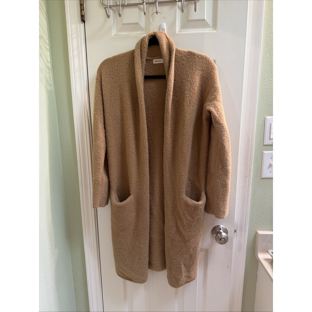 Anthropologie Sleeping On Snow Tan Open Cardigan Wool Alpaca Blend Soft Warm XS